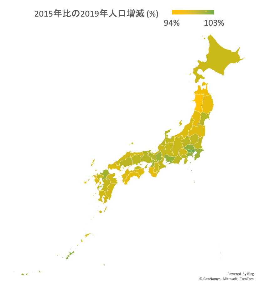  Map population change 2019 vs 2015 Excel